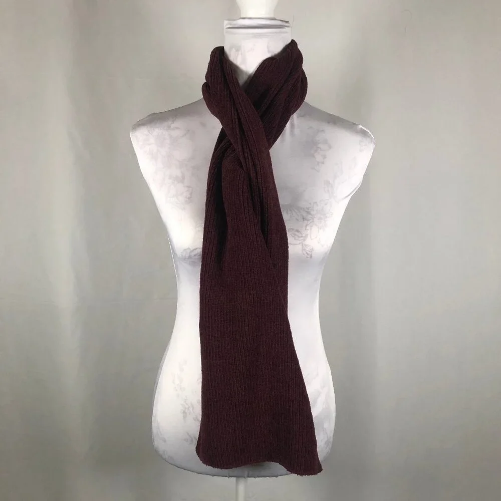 Vintage Merlot Ribbed Knit Scarf – Made in Taiwan R.O.C.